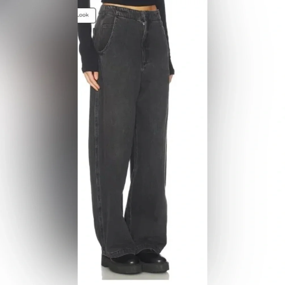 NEW Pistola Size 25 Lottie High Rise Relaxed‎ Bowed Barrel Jeans In Zen